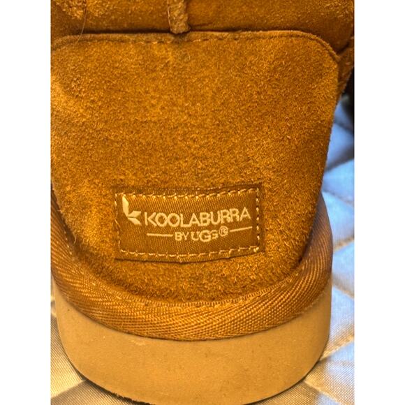 Koolaburra by UGG Chestnut Suede Shearling Pom Pom Bow Boots Women’s 8 - Picture 6 of 8